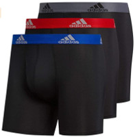 Adidas Men's Performance Boxer Brief Underwear (3-Pack) � Black/Royal/Red