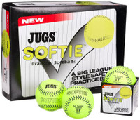 JUGS Softie 11 inch Yellow Fastpitch Softball Leather Balls 1 Dozen (12). B5110