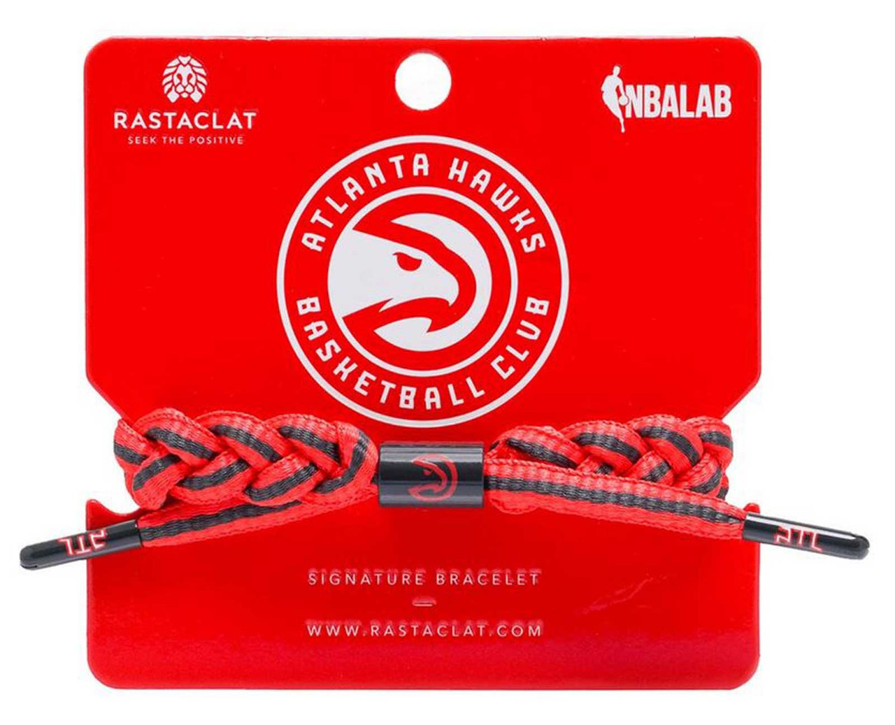 Rastaclat Basketball Atlanta Hawks Adjustable Knotted Bracelet Red Black