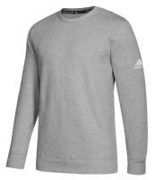 Adidas Men's Fleece Crewneck Sweatshirt, Embroidered Logo Pullover - Gray
