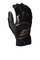 Miken Adult Gold MK7X Batting Gloves Extra Support Goat Skin Palm Pad MBGGLD