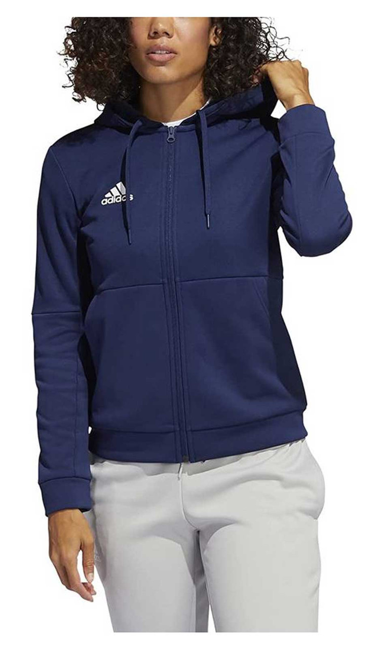 Adidas Women's TI FZ Full-Zip Jacket, Moisture Wicking - Navy Blue/White -  Sports Diamond