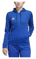 Adidas Women's TI FZ Full-Zip Jacket, Moisture Wicking - Royal Blue/White