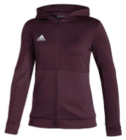 Adidas Women's TI FZ Full-Zip Jacket, Moisture Wicking - Team Maroon/White