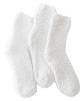 Stems Luxury Women's Plush Cozy Winter Socks - 3 Pack - Ivory White