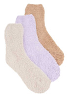 Stems Luxury Women's Plush Cozy Winter Socks - 3 Pack - Mulberry