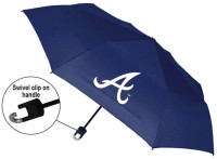 Storm Duds Atlanta Braves 42 inch Mini Folding Umbrella With Storm Clip – Navy
