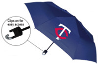 Storm Duds Minnesota Twins 42 inch Mini Folding Umbrella With Storm Clip – Navy