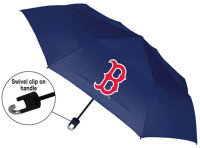 Storm Duds Boston Red Sox 42 inch Mini Folding Umbrella With Storm Clip – Navy