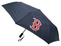 Storm Duds Boston Red Sox 42” Automatic Folding Umbrella With Flashlight – Navy