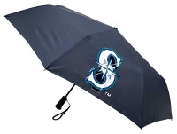 Storm Duds Seattle Mariners 42” Automatic Folding Umbrella With Flashlight– Navy