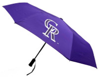 Storm Duds Colorado Rockies 42” Automatic Folding Umbrella W/Flashlight – Purple