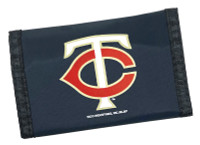 Rico Industries MLB Minnesota Twins Tri-Fold Nylon Multi-Slot Wallet – Navy Blue