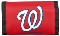 Rico Industries MLB Washington Nationals Tri-Fold Nylon Multi-Slot Wallet - Red