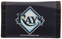 Rico Industries MLB Tampa Bay Rays Tri-Fold Nylon Multi-Slot Wallet – Navy Blue