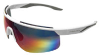 Rawlings LTS Men's Adult Sport Sunglasses– White Frame & Rainbow Mirrored Lenses