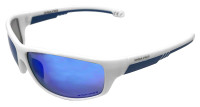 Rawlings LTS Men's Adult Sport Sunglasses– White Full Frame W/Blue Mirror Lenses
