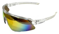 Rawlings LTS Men's Adult Sport Sunglasses– Clear Frame With Red Mirrored Lenses