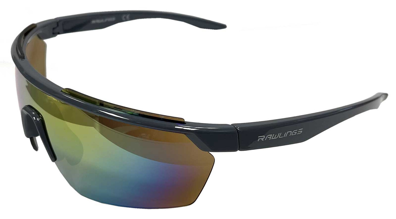 Rawlings LTS Youth Sport Sunglasses Gray Frame With MultiColored Mirror Lenses Sports Diamond