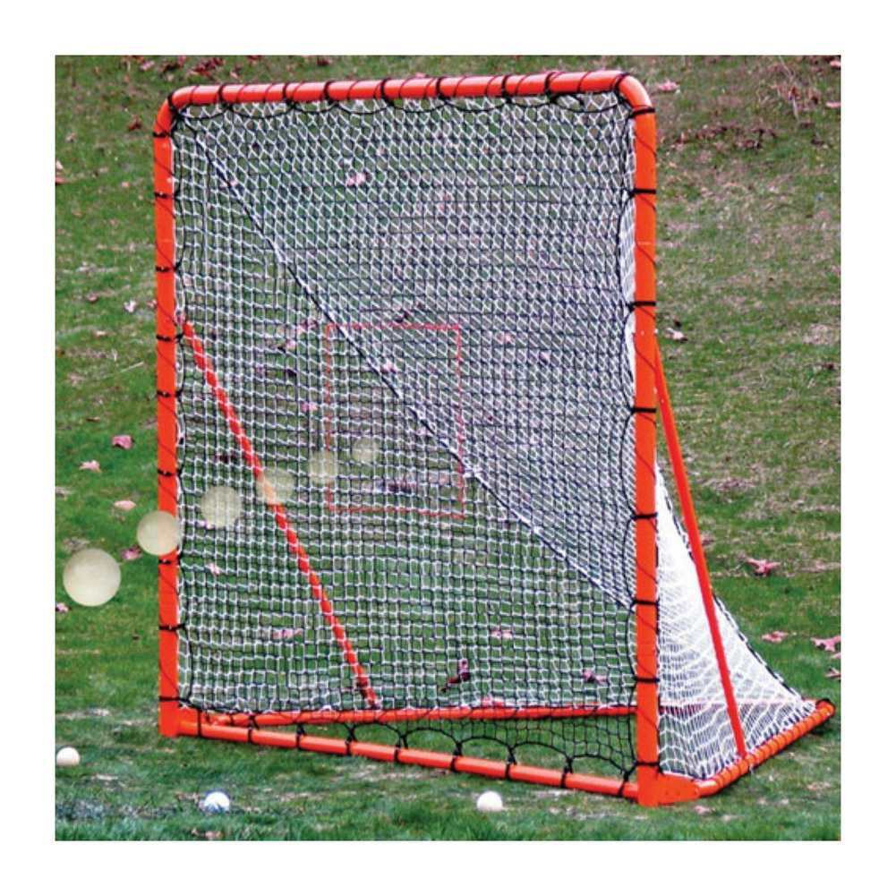 EZGoal 6 x 6 ft Folding Lacrosse Goal with Throwback Rebounder 87615