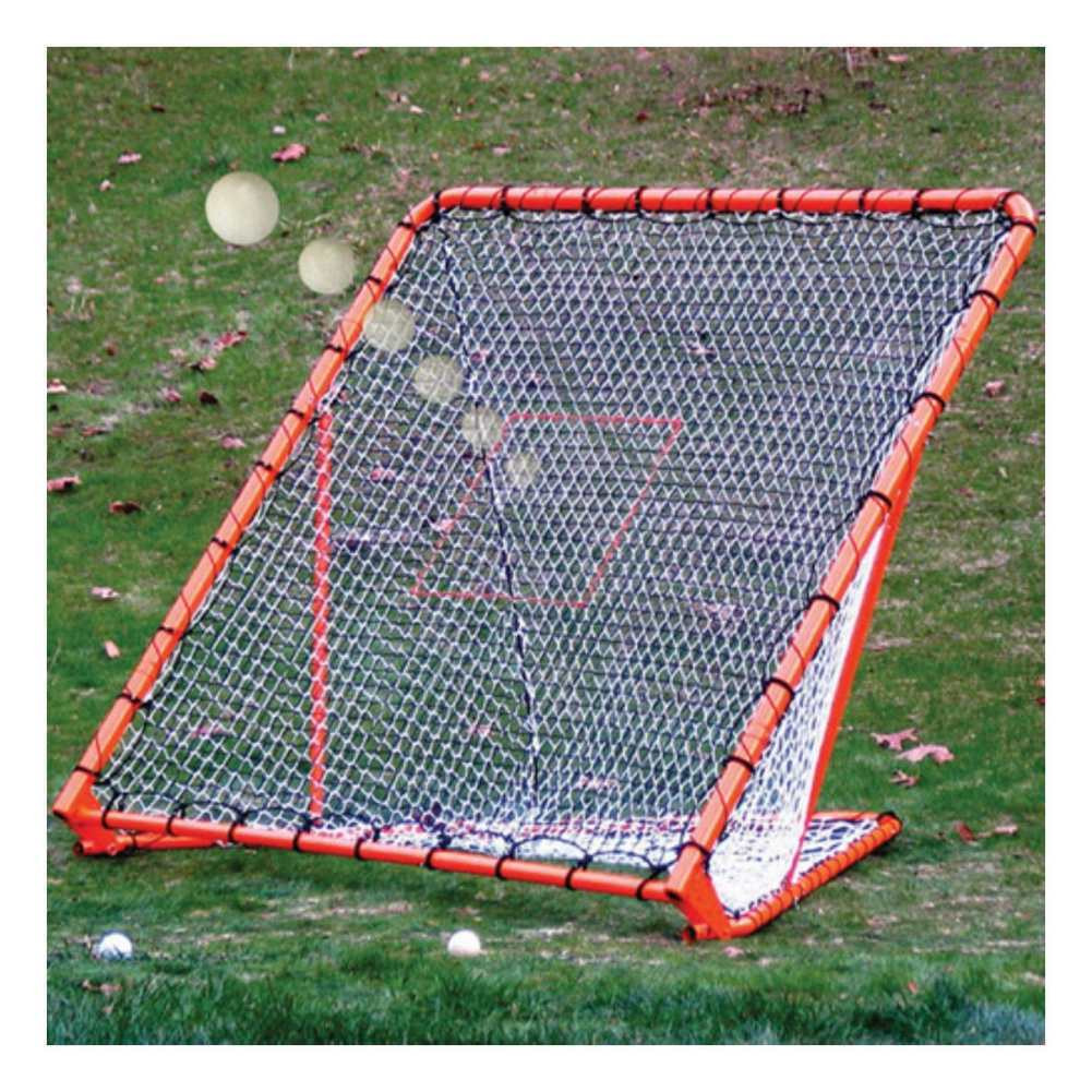 EZGoal 6 x 6 ft Folding Lacrosse Goal with Throwback Rebounder 87615