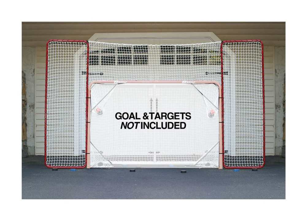 EZGoal 10' x 6' Steel Folding Hockey Goal with Backstop & Targets 67008 