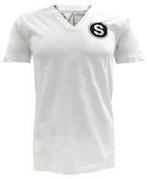 Sauce Hockey Men's Cinder Blocks Short Sleeve V-neck T-shirt - White T-0004-12