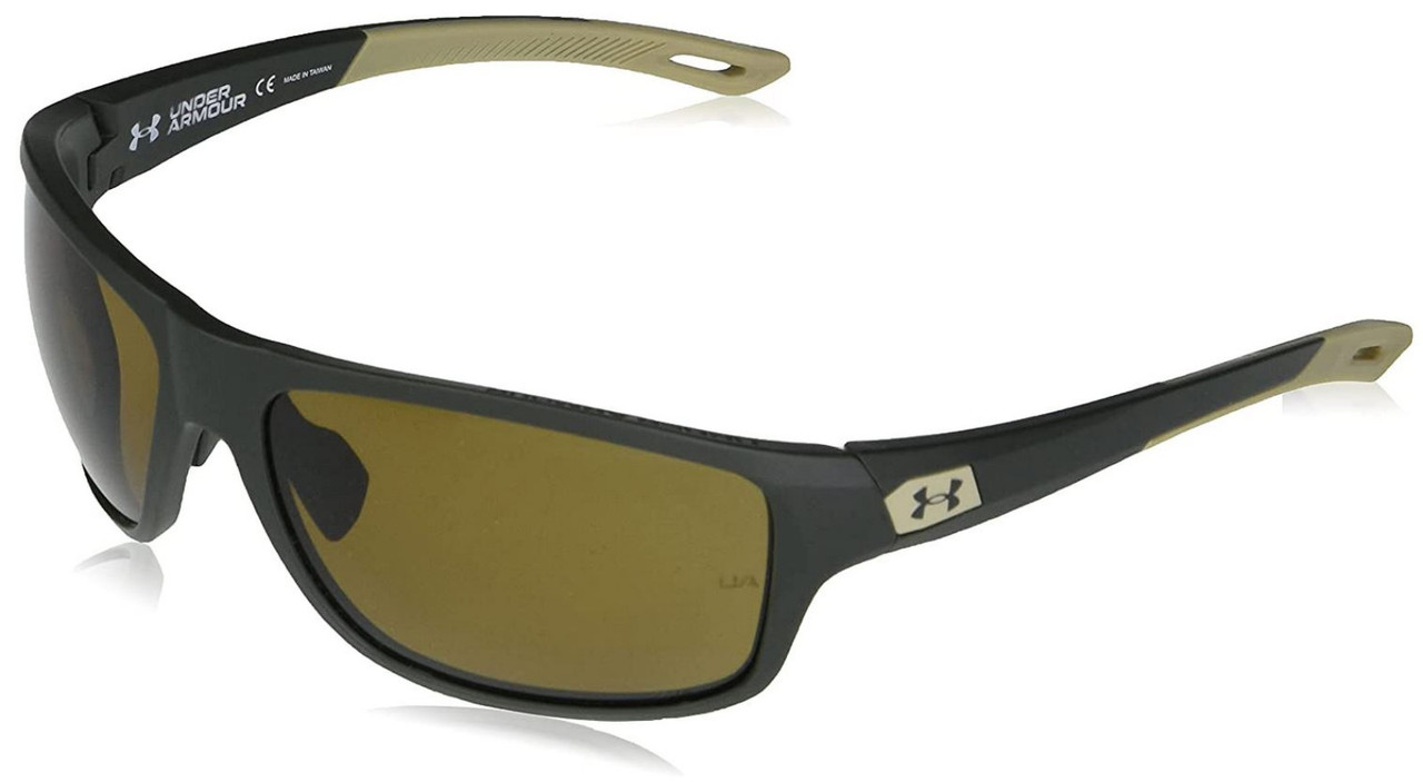 Under Armour Men's Battle Rectangular Polarized Sunglasses W/Case Green
