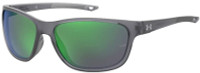 Under Armour Unisex Undeniable Oval Sunglasses � Matte Gray Frame/Green Lens