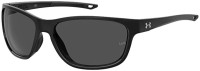 Under Armour Unisex Undeniable Oval Sunglasses – Shiny Black Frame/Black Lens
