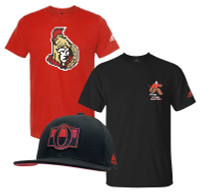 Adidas Men's NHL Ottawa Senators Hockey (3 Pack) 2 Tees T-Shirt & Ball Cap (M)