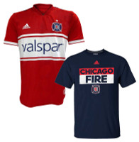 Adidas Men's MLS Chicago Fire (2 Pack) Soccer Jersey & S/S Tee T-Shirt (M)