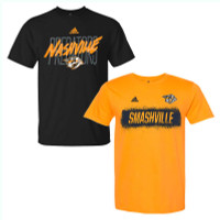 Adidas Men's NHL Nashville Predators Hockey (2 Pack) Crew Tees T-Shirt (M)