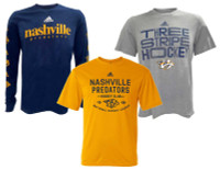 Adidas Men's NHL Nashville Predators Hockey (3 Pack) Crew Tees T-Shirt (M)