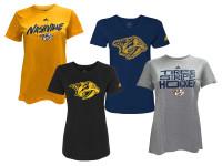 Adidas Women's NHL Nashville Predators Hockey (4 Pack) Crew Tees T-Shirt (S)