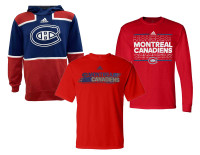 Adidas Men's NHL Montreal Canadiens Hockey (3 Pack) Hoodie Sweatshirt 2 Tees (M)