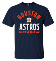 Fanatics Men's MLB Houston Astros Stencil Short Sleeve Crew Neck T-Shirt, Navy