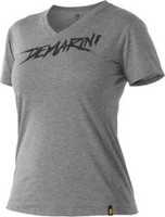 DeMarini Women's Slasher Graphic Tech V-Neck Tee T-Shirt, Grey/Slate. WTD306626