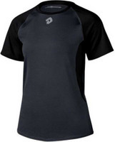 DeMarini Women's Teamwear Performance Short Sleeve Shirt, Grey/Black. WTC9701BL