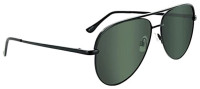 ONE By Optic Nerve Flatscreen Polarized Aviator Sunglasses  – Satin Black/Grey