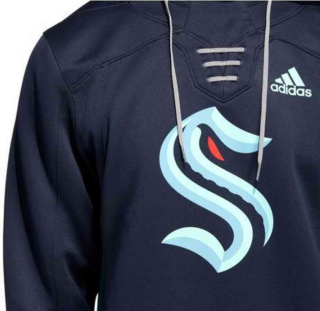 Adidas Men's NHL Seattle Kraken Skate Lace Hoodie Hoody Sweatshirt