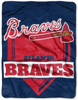 Northwest MLB Home Plate 60” x 80” Super Plush Rachel Blanket – Atlanta Braves