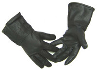 Northstar Mens Black Deerskin 4 Inch Gauntlet Gloves, Fleeced Lined Biker 317B