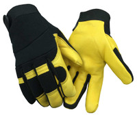 Northstar Unisex Deerskin & Nylon Stretch Mechanic Sport Glove Black/Yellow. 18T