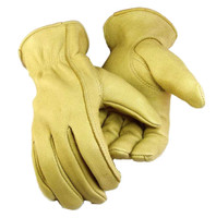 Northstar Womens Tan Deerskin Gloves (Unlined), Elastic Wrist 012T