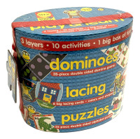 Imagine Toys Play & Learn 3 Layer Creative Activity Set Dominoes/Lacing/Puzzles
