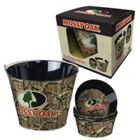Mossy Oak Camouflage 4.5 Quart, 4-Pack 20oz Tins, Snack Bucket Set MO-68508