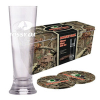 Mossy Oak Pilsner Gift Set with 16oz Hand Blown Pilsner Glass, Coaster MO-68713