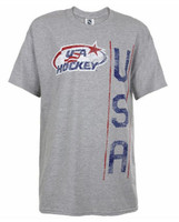 USA Hockey Adult Ice Hockey Vertical USA Logo T-Shirt Tee