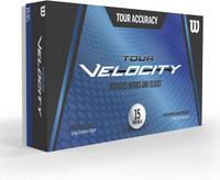 Wilson Tour Velocity Accuracy Golf Balls, White 15 Pack WGWR73000